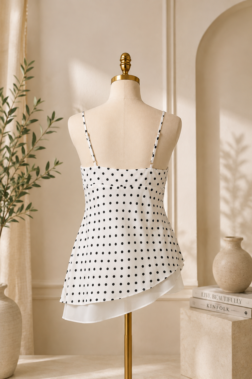 Elegant Polka Dot Blouse 🤍🖤