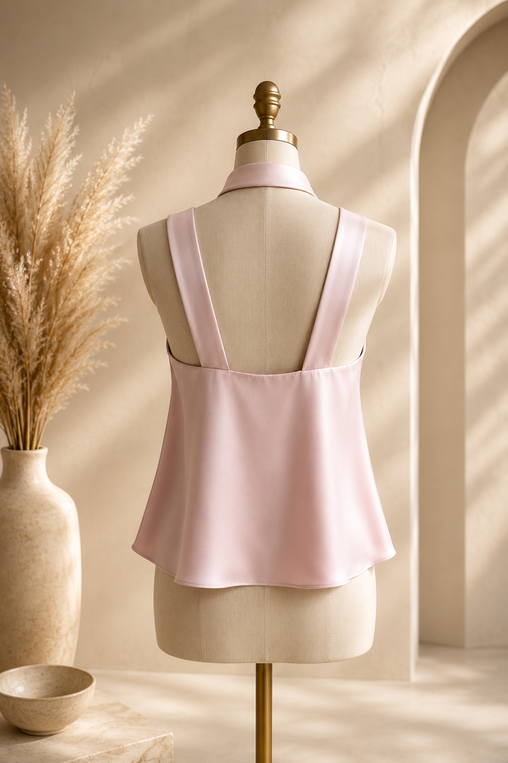 Blush Pink Satin Top with Matching Neckband💕