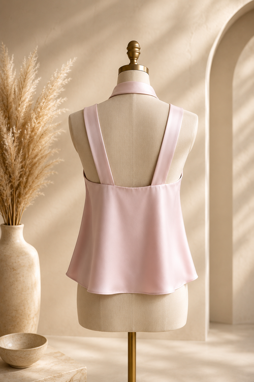 Blush Pink Satin Top with Matching Neckband💕